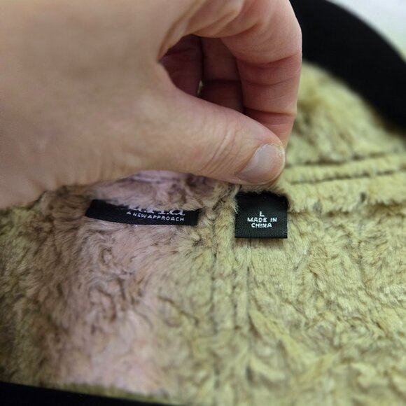 Faux Fur Shearling Vest L Mocha Brown Drape Soft Textured Trim Fall Winter Layer - Picture 3 of 7